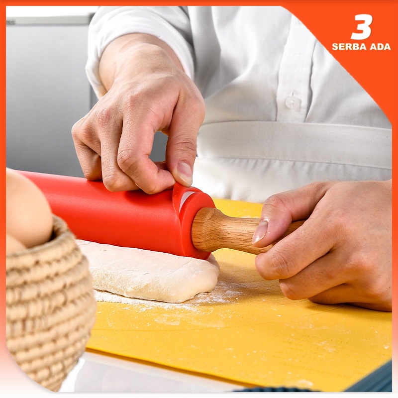 Rolling Pin Adonan Kue Silikon / Rolling Pin Silikon / Penggiling Adonan Kue / Rolling Pin Kecil