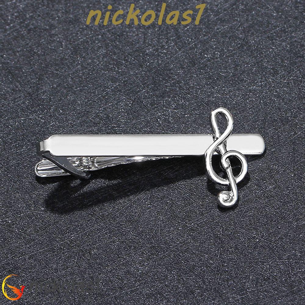 Nickolas1 Perhiasan Pria Fashion Dasi Klip Musik Note Tie Clip Dasi Pin