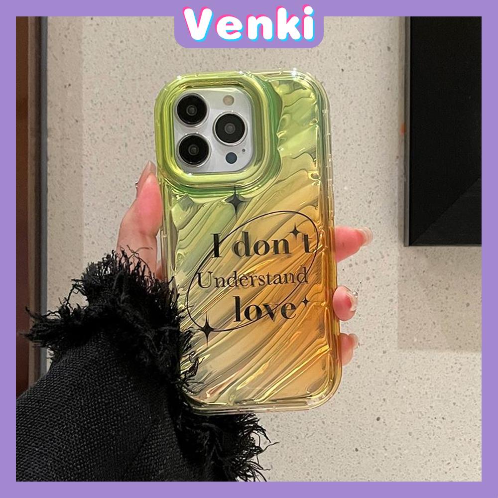 Venki - Untuk Iphone11 iPhone Case Laser Reflektif Transparan Casing Ponsel TPU Lembut Shockproof Airbag Phone Case Bintang Inggris Sederhana Kompatibel Dengan Iphone14 13 Pro Max 12 Pro Max