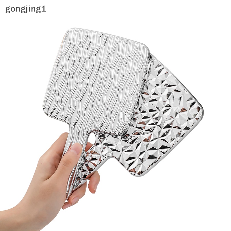 Ggg 1PCS Square Hand Held Mirror Besar Lady Wanita Makeup Kecantikan Kosmetik Portable ID