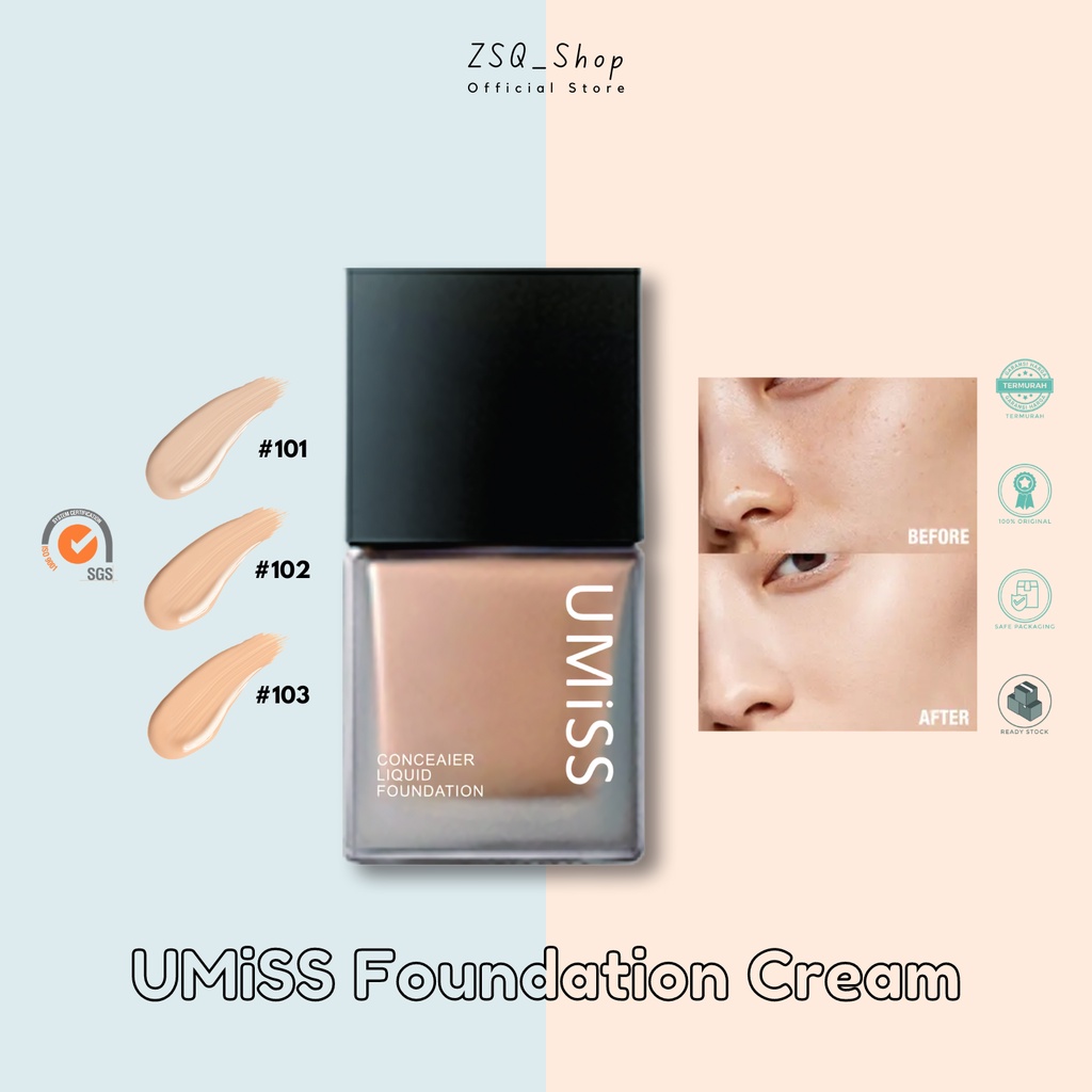 original UMISS long lasting foundation concealer moisturizing effective cover acne spots Hydrating Pore Minimising High Coverage Oil Control