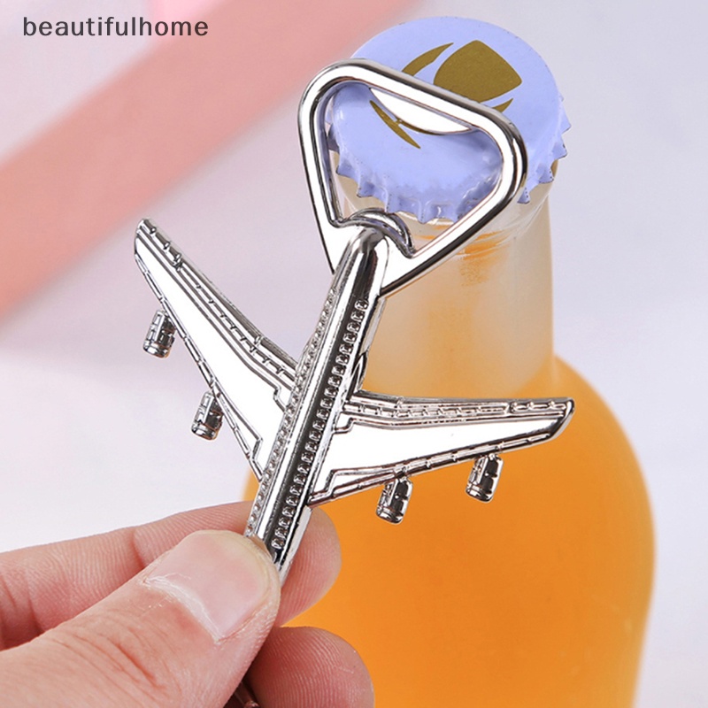 {beautifulhome} Perlengkapan Pernikahan Kreatif Gantungan Kunci Pesawat Pembuka Botol Bir retro keychain.