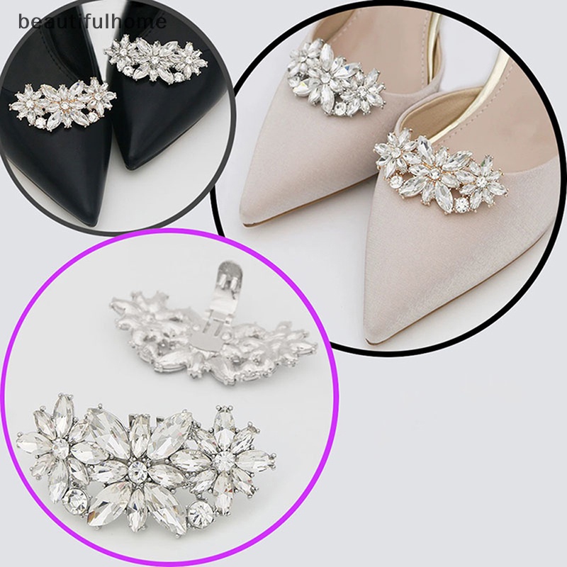 {beautifulhome} 1pc Lady Shoe Clip Shiny Rhinestone Klip Hias Wanita Pesona Sepatu Gesper.