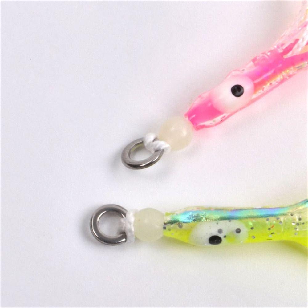 AUGUSTINA Agustina Assist Hooks Aksesoris Pancing Buatan Silikon Luminous Umpan Jig Lembut Untuk Air Asin