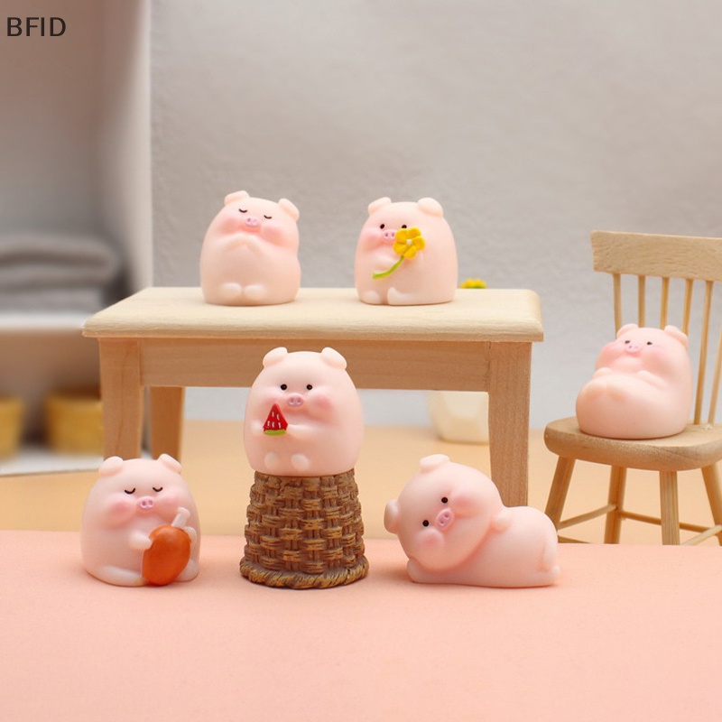 [BFID] Patung Babi Mini Lucu Model Hewan Pemandangan Mikro Dekorasi Rumah Miniatur [ID]