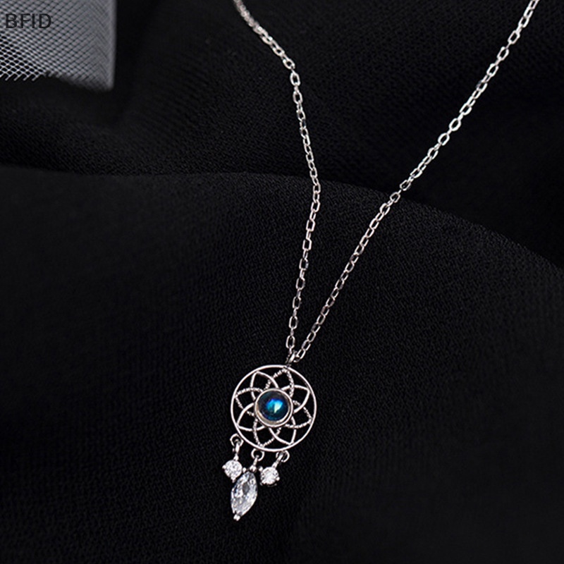 [BFID] Fashion Kristal Rumbai Moonstone Dream Catcher Charm Kalung Untuk Wanita Kreatif Liontin Elegan Pesta Kalung Perhiasan Hadiah [ID]