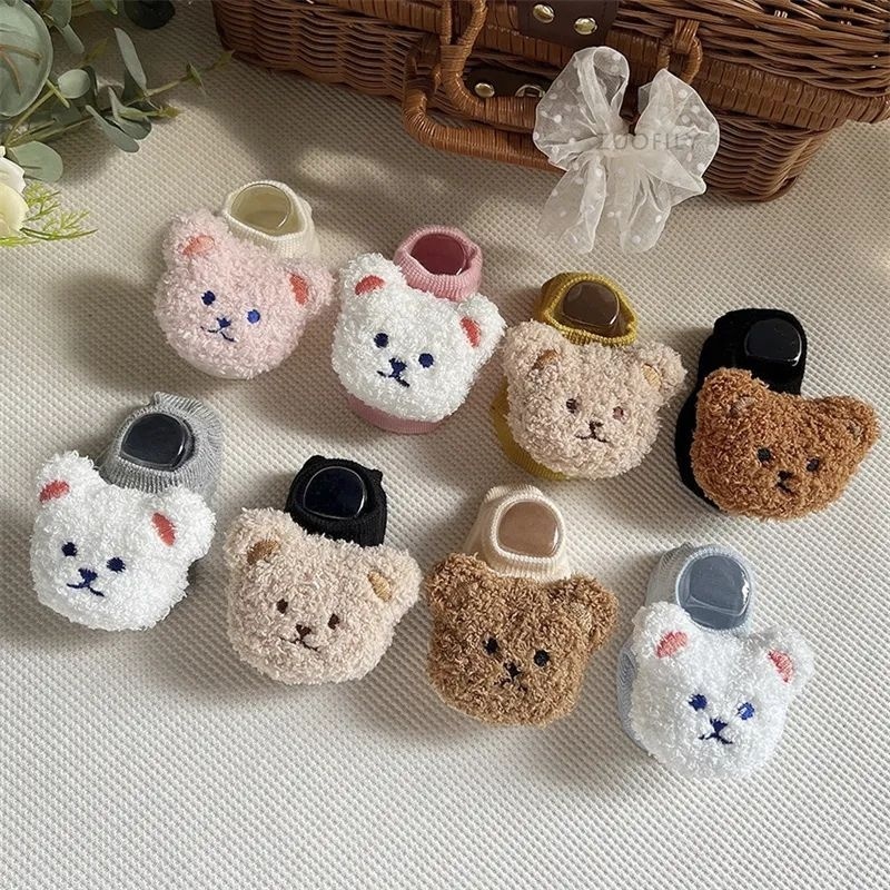 (Pimenova) Kaos kaki bayi bear 3D socks baby socks 3D kaos kaki boneka baby bear socks softcotton antislip