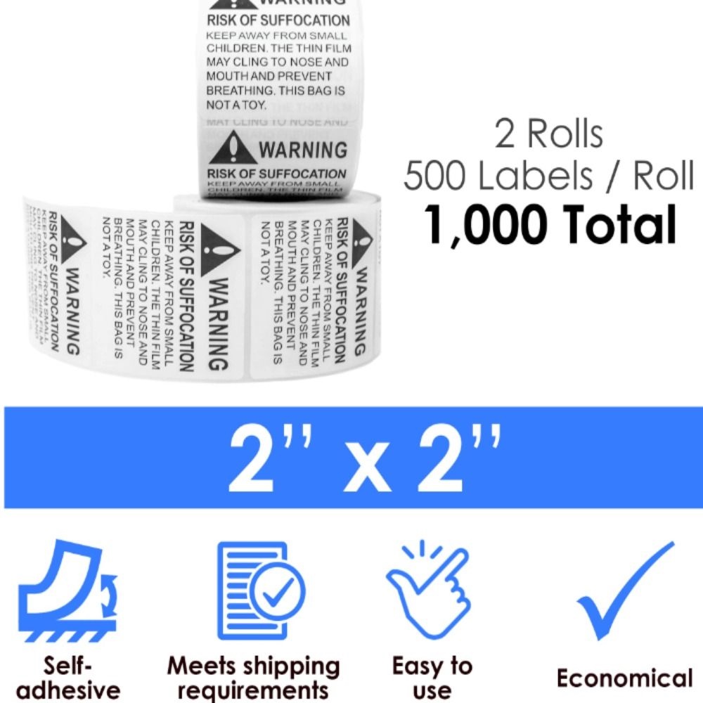 Populer 2Rolls Sticker Warning 2Rolls 1000pcs Perekat Diri Untuk Mengurangi Bahaya