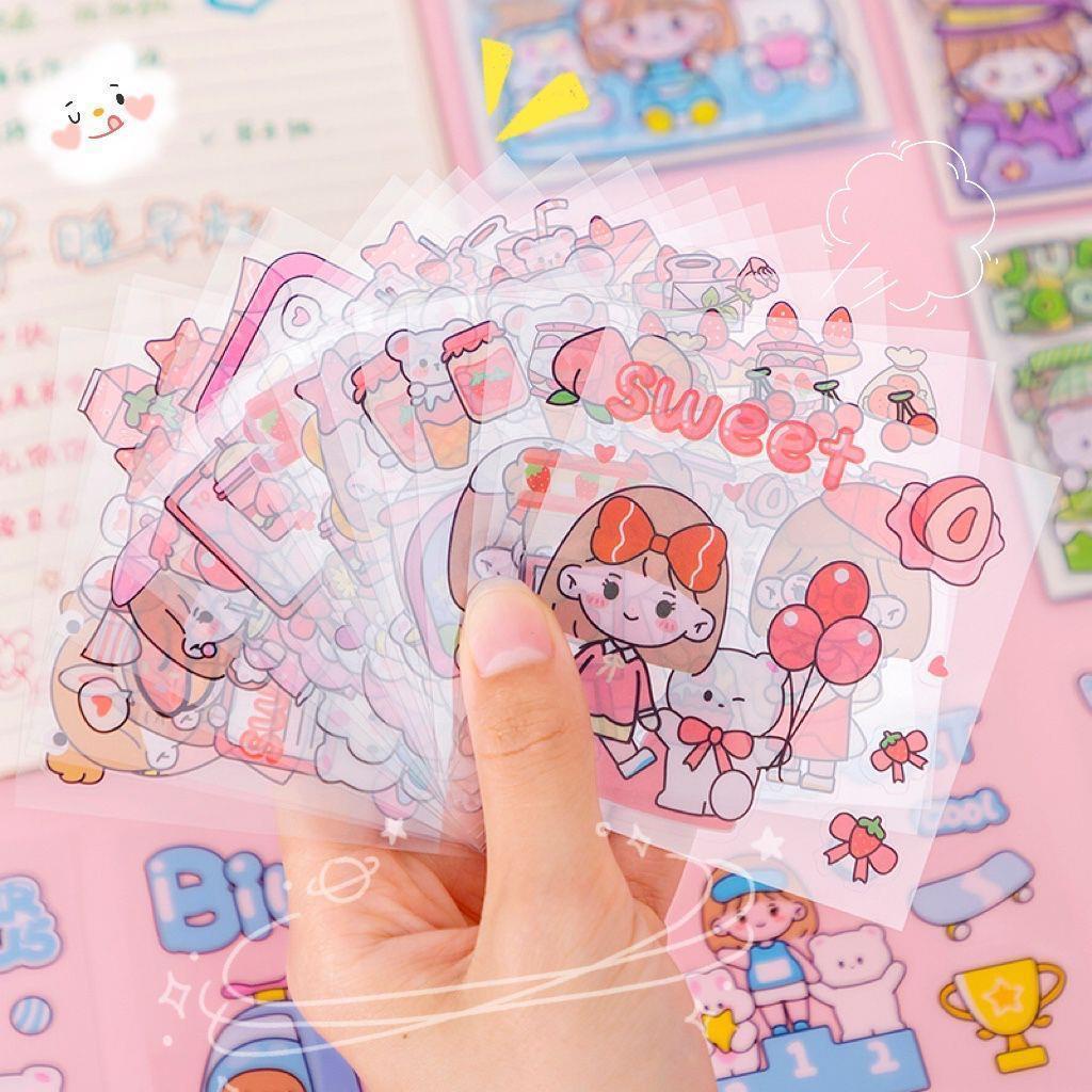 

PET-Waterproof Kartun Pola Stiker/Stiker Kartun untuk Dekorasi DIY (20 Lembar)