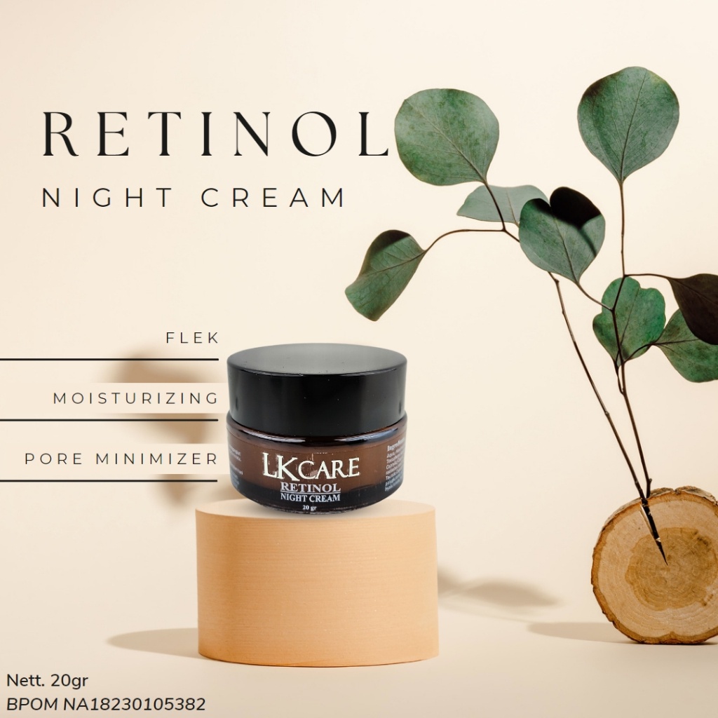 Cream Retinol 2% 20gr (Night Cream) LKCare  Krim Wajah Anti Penuaan Menghilangkan Kerutan Pengencang Pemutih Pelembab Perawatan Kulit Wajah