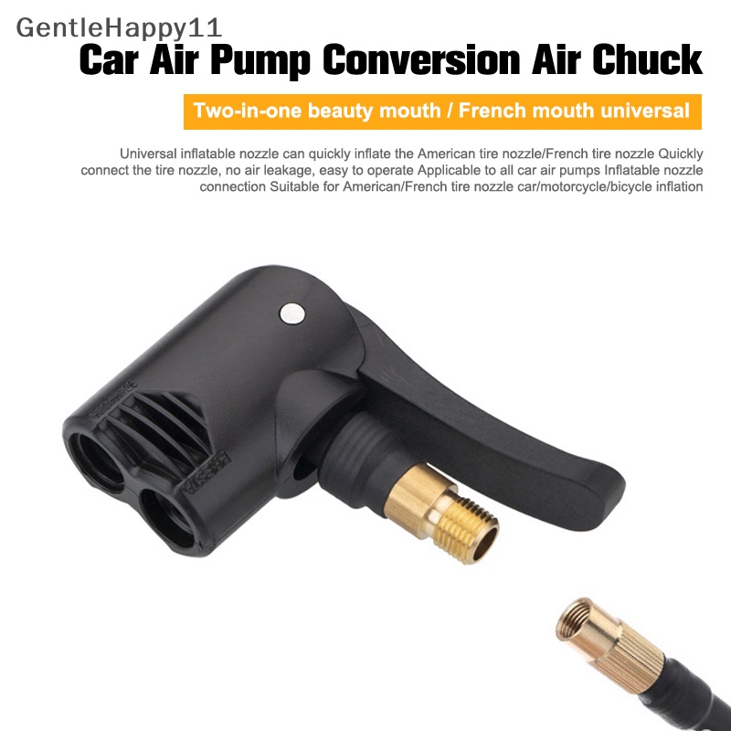 Gentlehappy Pompa Angin Mobil Konversi Air Chuck Portable Pompa Tiup Untuk Ban Mobil Air Chuck Inflator Pump Valve Connector Clip-on Adapter Car Tyre Wheel Valve Aksesoris id