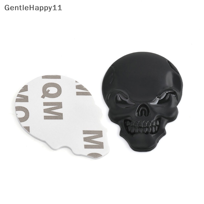 Gentlehappy 3D Metal Skull Bone Stiker Motor Mobil Decals Dekorasi Emblem Badge id