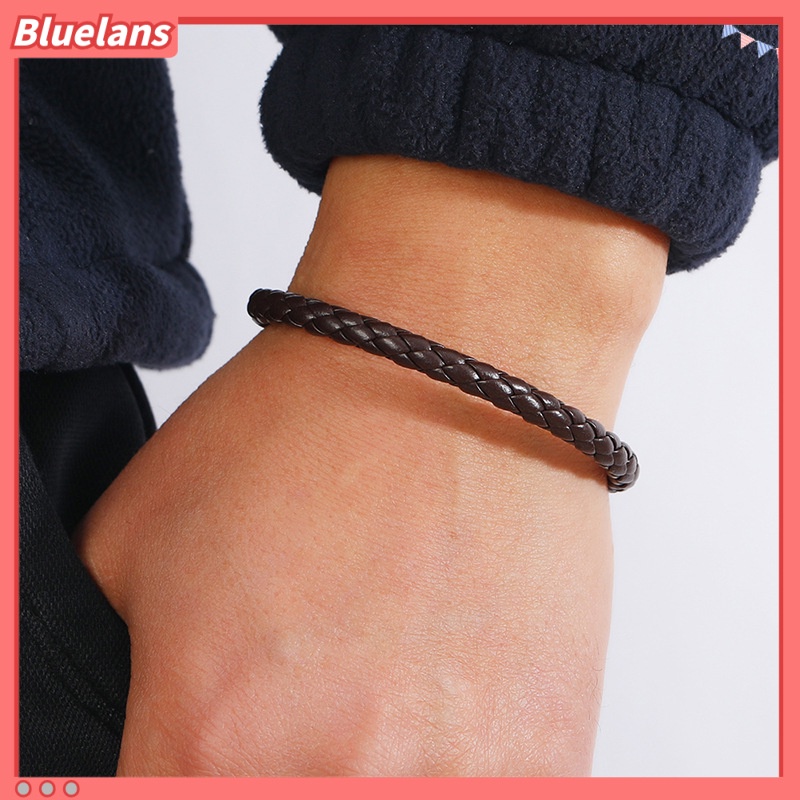 [BLS] Pu Braided Leather Bracelet Hand Decoration Gaya Korea Kasual Semua Pertandingan Perhiasan Siswa