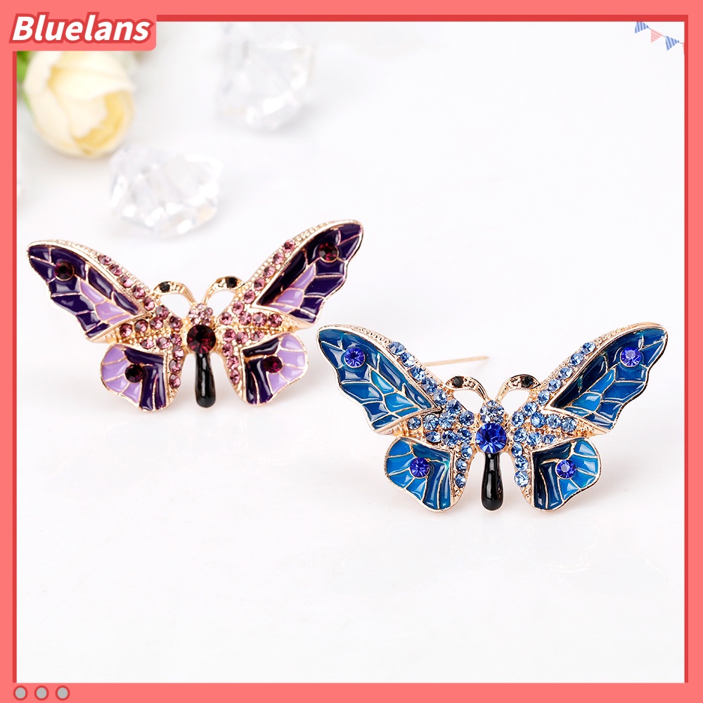 [BLS] Fashion alloy drop oil butterfly brooch Bros Korsase Eropa Dan Amerika