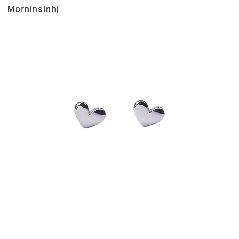 Mornin 1pasang Anting Tusuk Simple Fashion Hati Mini Warna Gold Silver Perhiasan Stud Telinga Gaya Korea Untuk Wanita Telinga Kecil id