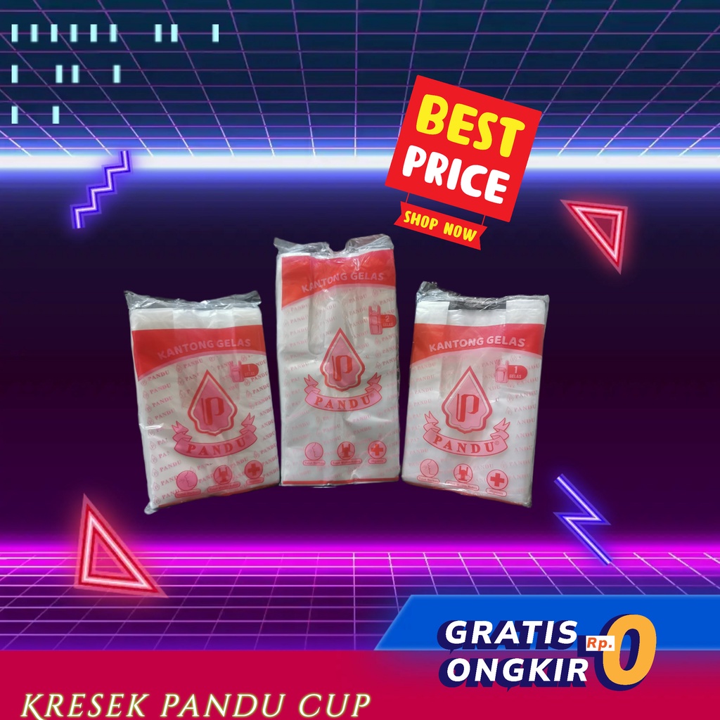 Kantong Kresek Cup 2 Gelas tumpuk merk Pandu