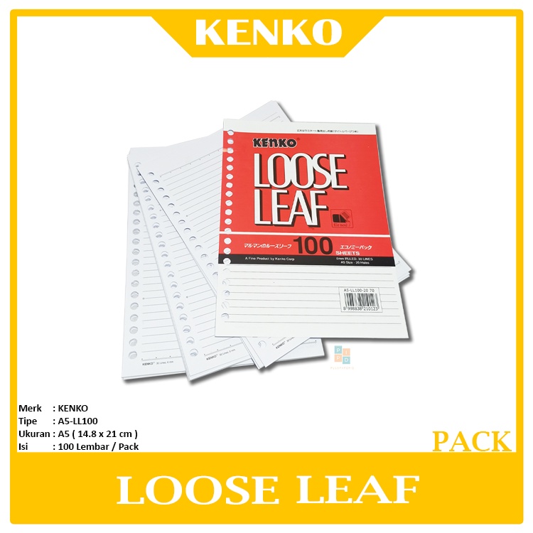 

KENKO - Kertas Loose Leaf File A5-LL100 lembar - Pack