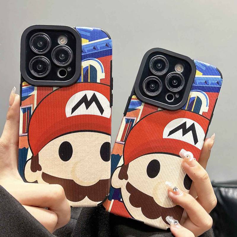 All New So Cute Love Mario Leather Soft Case IPhone 7 Plus 8 Plus X XS XR XS Max 11 13 12 14 PRO Max 14 Plus Phone Case Girl Girl Women's Fashion