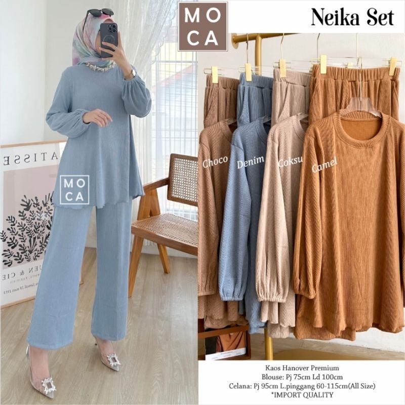 NEIKA SET Celana ORI MOCA | Ld100 Kaos Hanover Premium