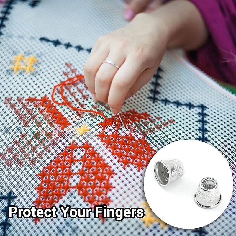 Finger Thimble Cover Cincin Pelindung Jarum Jahit Bidals/DIY Craft Handwork Cross-stitch Alat Jahit Aksesoris