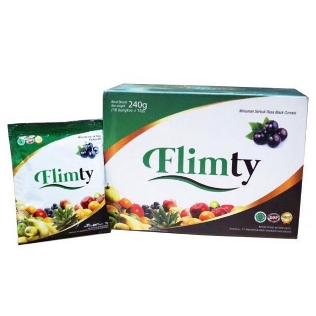 FLIMTY FIBER 1 Box 16 Sachet DETOX OBAT KURUS PELANGSING ORI BPOM AMAN