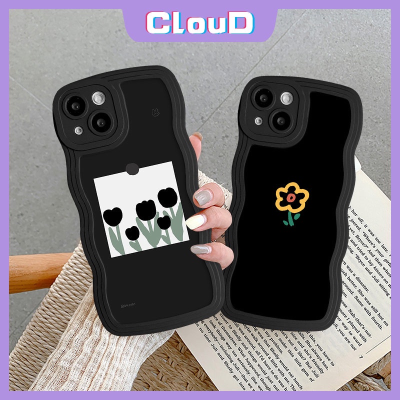 Case Untuk Redmi Note8 11 10 9 Pro 12C 9 10C 10 A1 9A 9T A2 10A 9C A1+A2+11s 10s 9s Mi 11T Pro POCO X3 M3 NFC Pro Soft Vintage Flower Wavy Edge Simple Flower Sarung Silicon Tulip