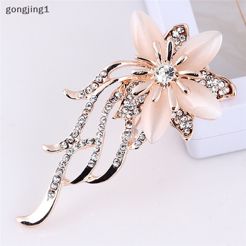 Ggg Opal Bunga Bros Berlian Imitasi Kristal Brooch Pin Pesta Pernikahan Wanita Perhiasan ID
