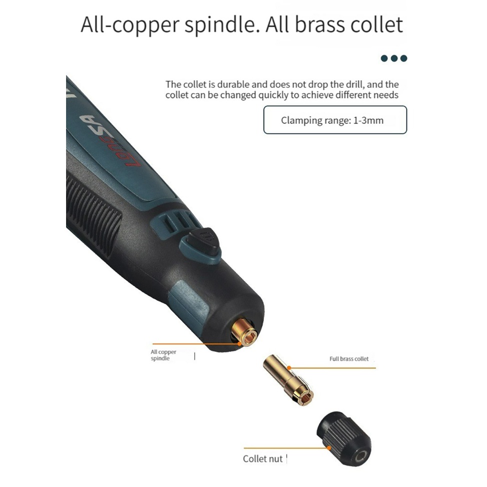 LONGSA Bor Listrik Mini Grinding Polishing USB 3 Speed 15000 RPM 3.6V - LS3