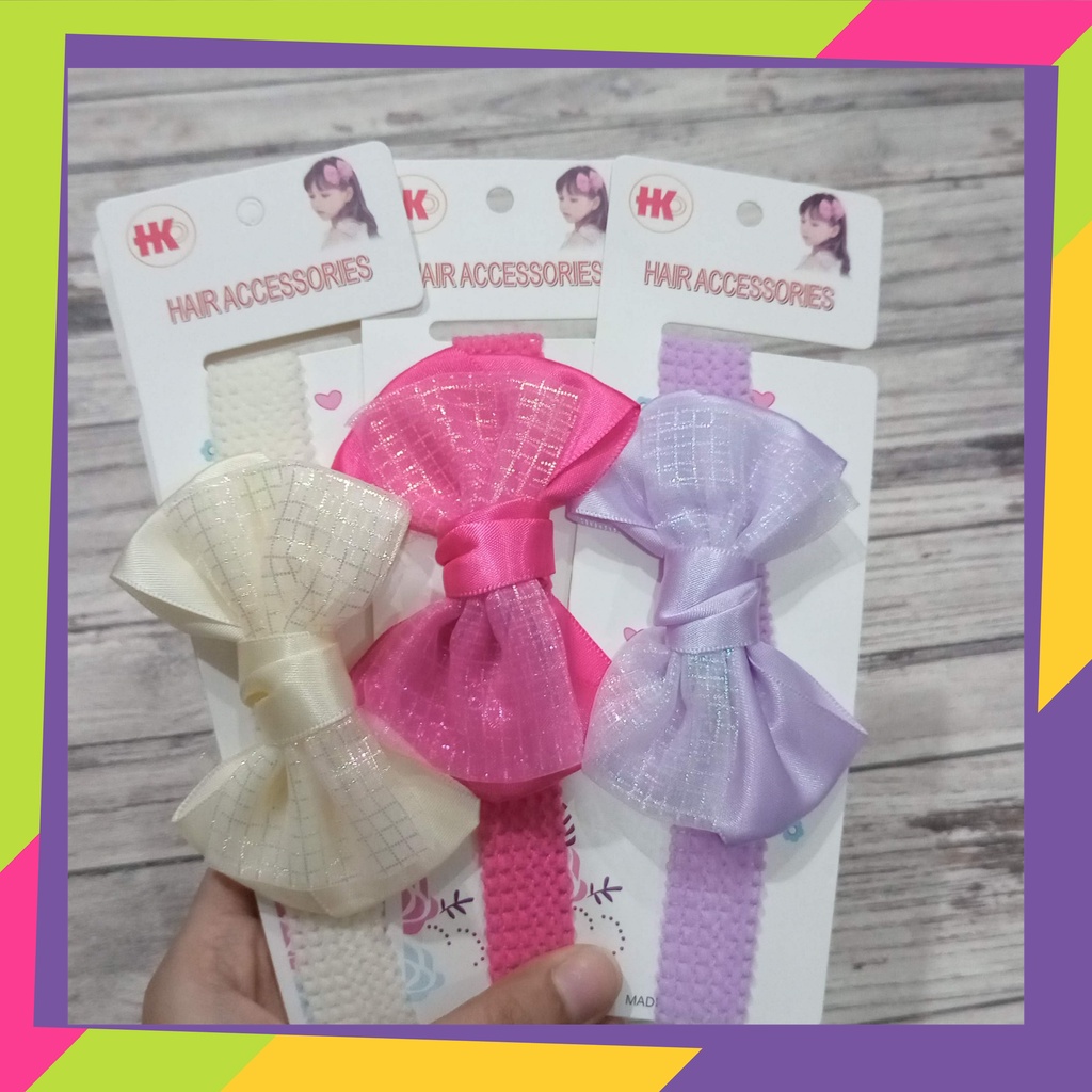 5140 / Paket usaha bandana bayi lucu &amp; elastis / Ikat rambut bayi hiasan pita &amp; bunga isi 6Pcs &amp; 3Pcs