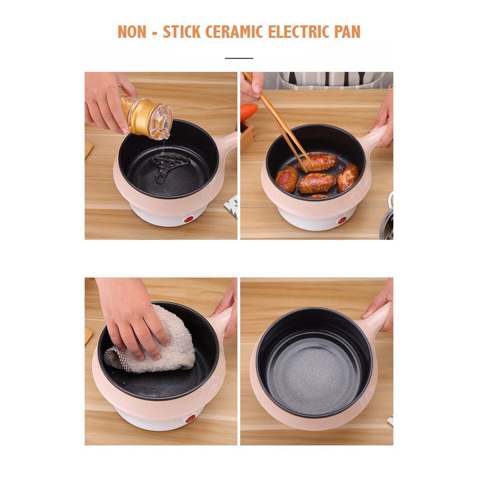 Panci Elektrik 1.2 Liter Portable Listrik Kukusan Stainless Electric
