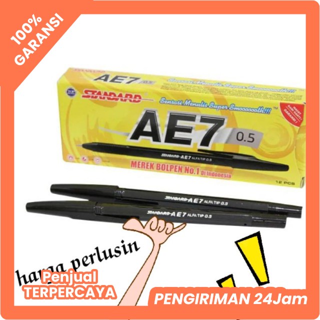 

pulpen standar AE 7 hitam isi 12 pcs