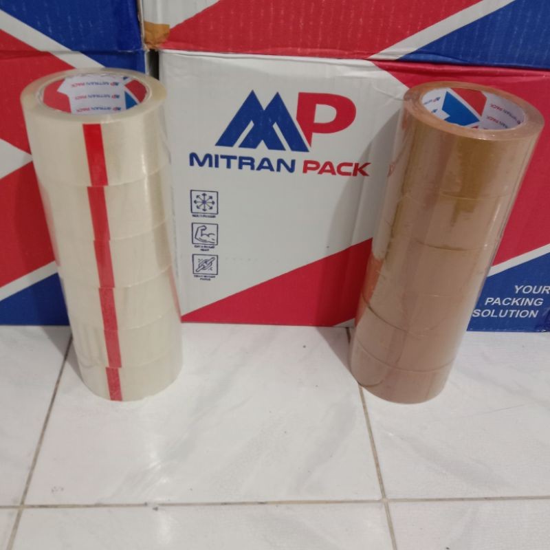 Lakban Bening / Coklat 100 yard FULL x 48 mm / 2 inch Mitran Pack 90 Meter x 48mm