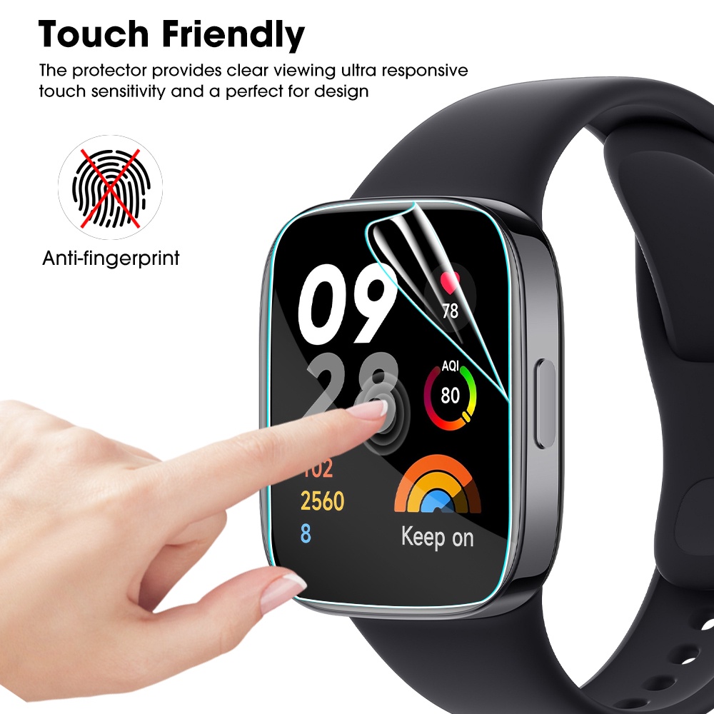 1pc Film Hydrogel kompatibel dengan Redmi Watch 2Lite 3Lite 3 / pelindung layar sentuh lembut / pelindung layar Anti gores HD bening / Film pelindung Smartwatch melengkung TPU