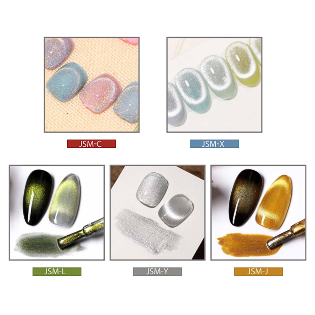 Kutek AS Cat Eye 9D JSM/ Glitter Cat Eye Nail Gel Polish UV LED 9D 15ml Kode JSM