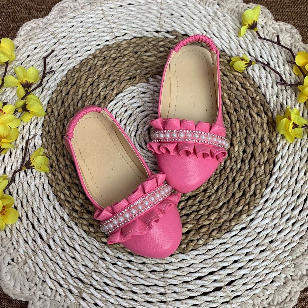 SEPATU SENDAL MUTIARA FLATSHOES COUPLE IBU DAN ANAK PEREMPUAN 1 2 3  TAHUN HA17