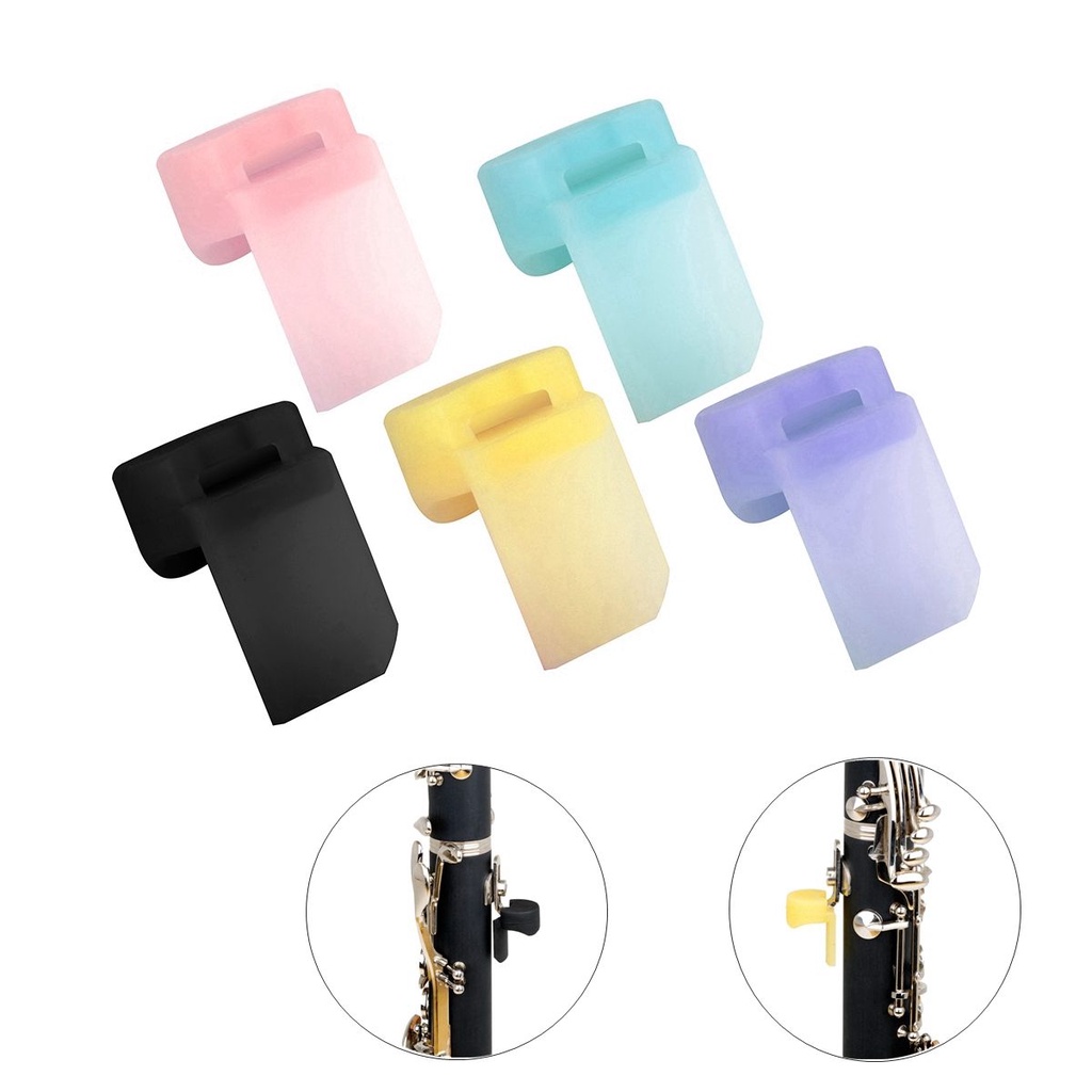 5warna Pilihan Bantal Istirahat Jempol Clarinet Silikon Warna-Warni Lembut, Clarinet Finger Holder