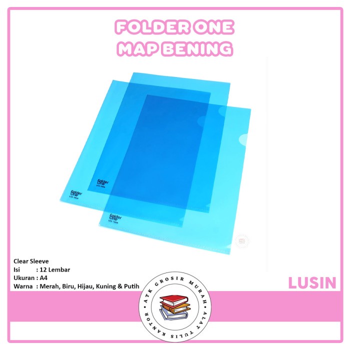 

FOLDER ONE - Map Bening A4 Warna - Lusin