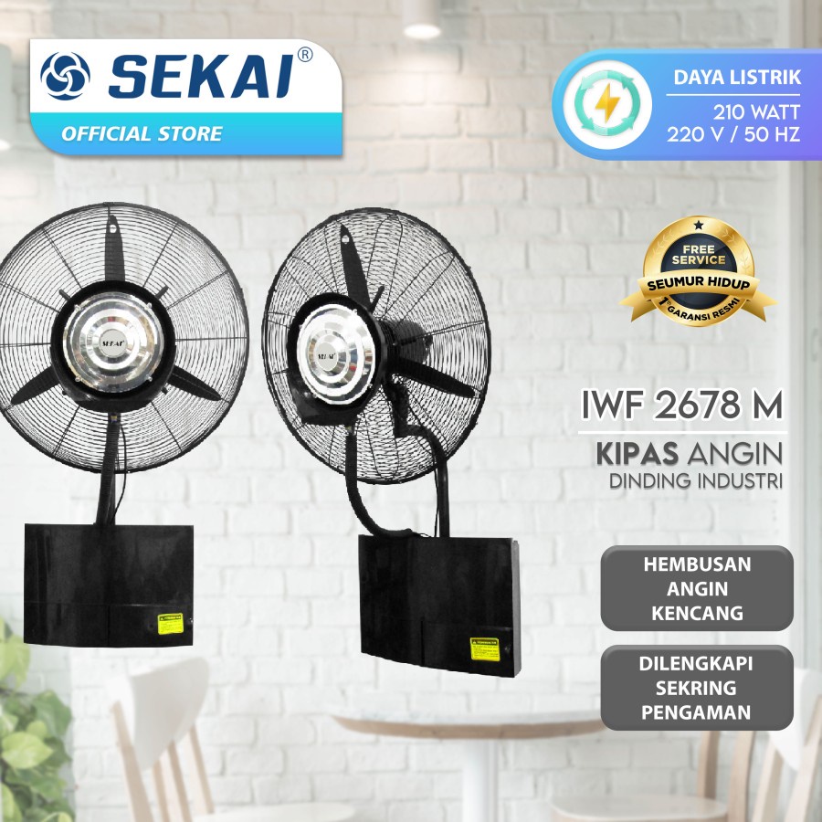 SEKAI Industrial Wall Fan 26 Inch IWF 2678 M / IWF2678M Kipas Angin Dinding Kabut