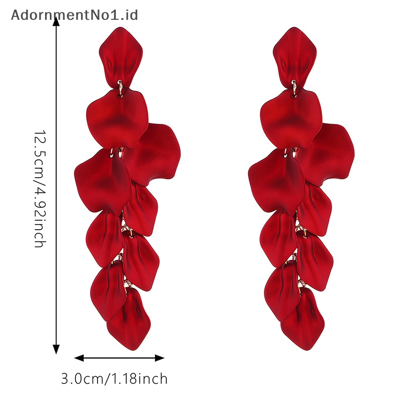 [AdornmentNo1] 1pasang kelopak bunga akrilik Fashion gaya korea anting juntai panjang trendi cahaya Ear Stud