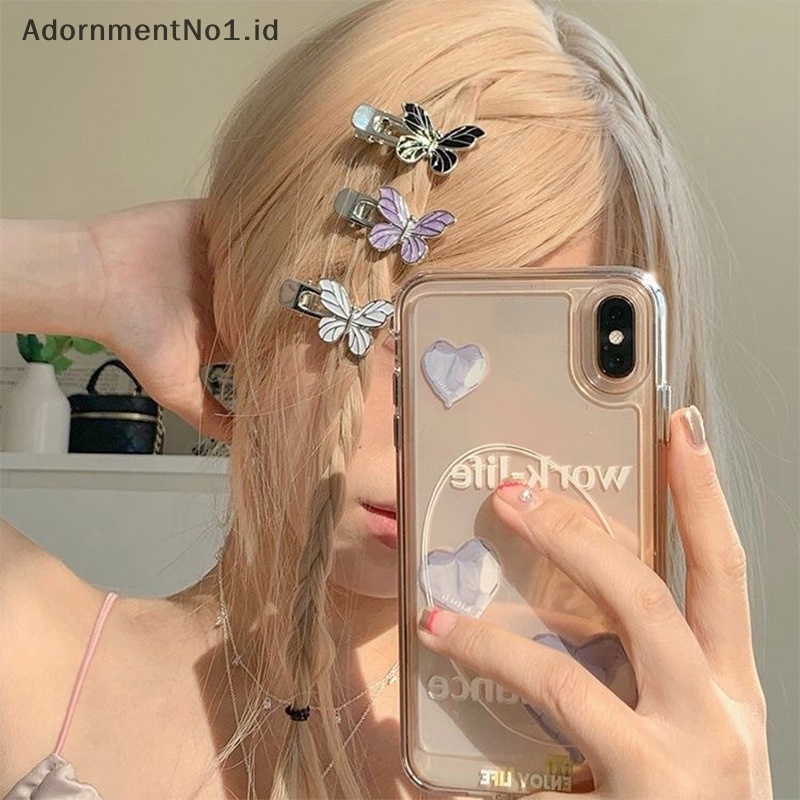 [AdornmentNo1] Fashion Y2K Metal kupu jepit rambut manis keren Hair Clip Duckbill Clip aksesoris rambut