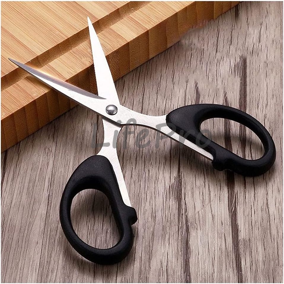 Gunting Stainless Steel Gunting Medium Hitam Ukuran 14 CM Paper Scissors Gunting Kertas Stainless