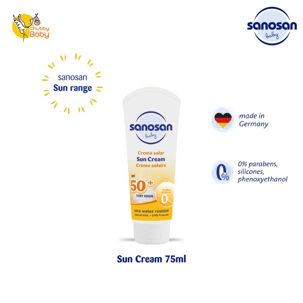 SANOSAN - Baby Sun Cream SPF50+ 75ml | Pelindung sinar matahari bayi