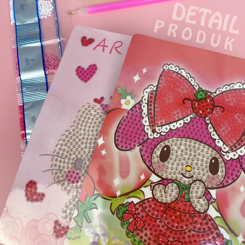 (BISA COD) SATUAN Mainan Art &amp; Craft Diamond Painting Sanrio /  Diamond Sticker / Stiker Anak Magic / Mainan Edukasi Diamond Beads XM