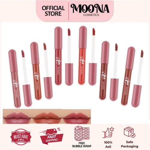 PAKET LIP CREAM LAMEILA NUDE 1041 ISI 6 Tekstur Ringan Awet Tahan Lama