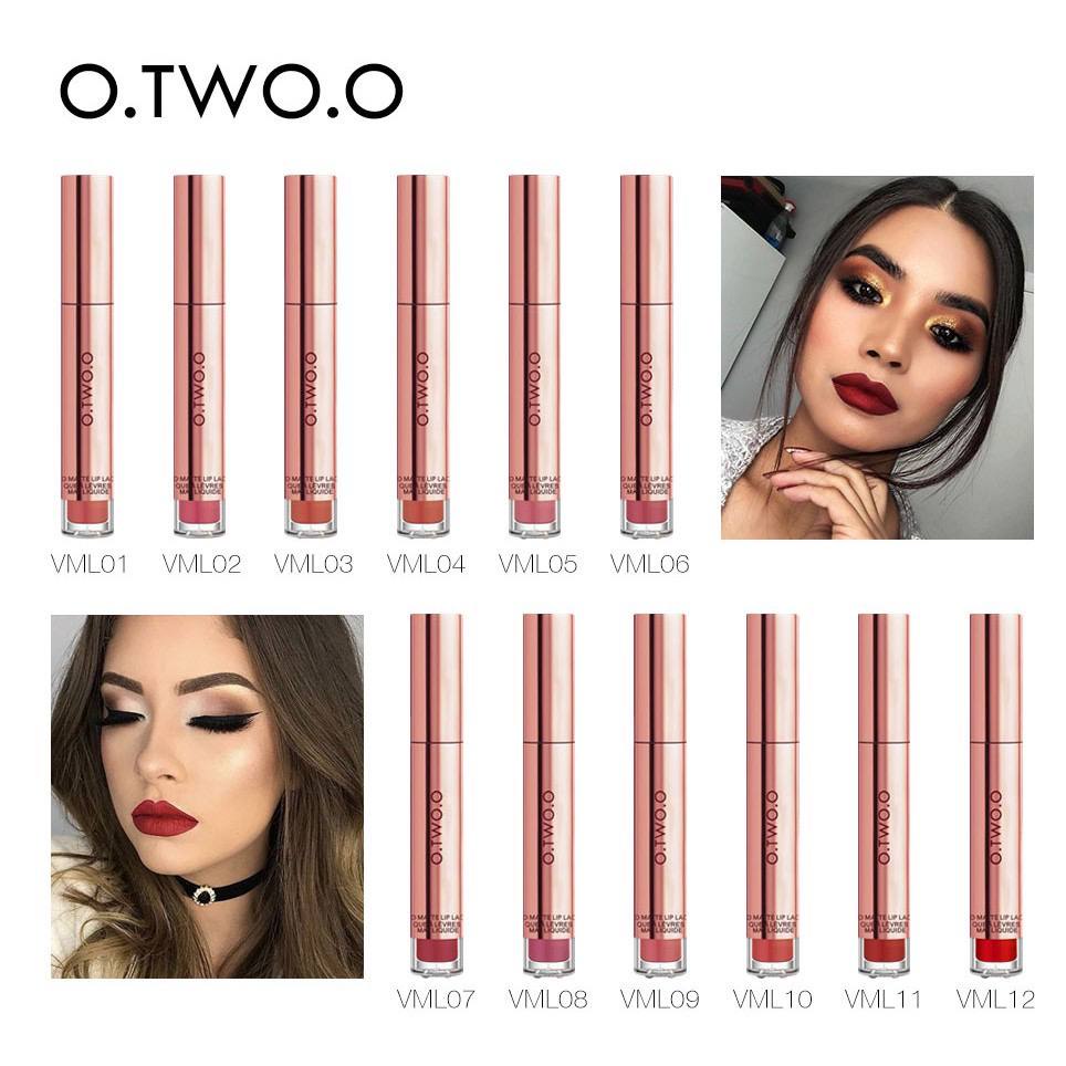 [Emperor] O.TWO.O LIPSTICK 12 WARNA ANTI AIR TAHAN LAMA LIPSTIK LIQUID LIP GLAZE LIPS VELVET MATTE