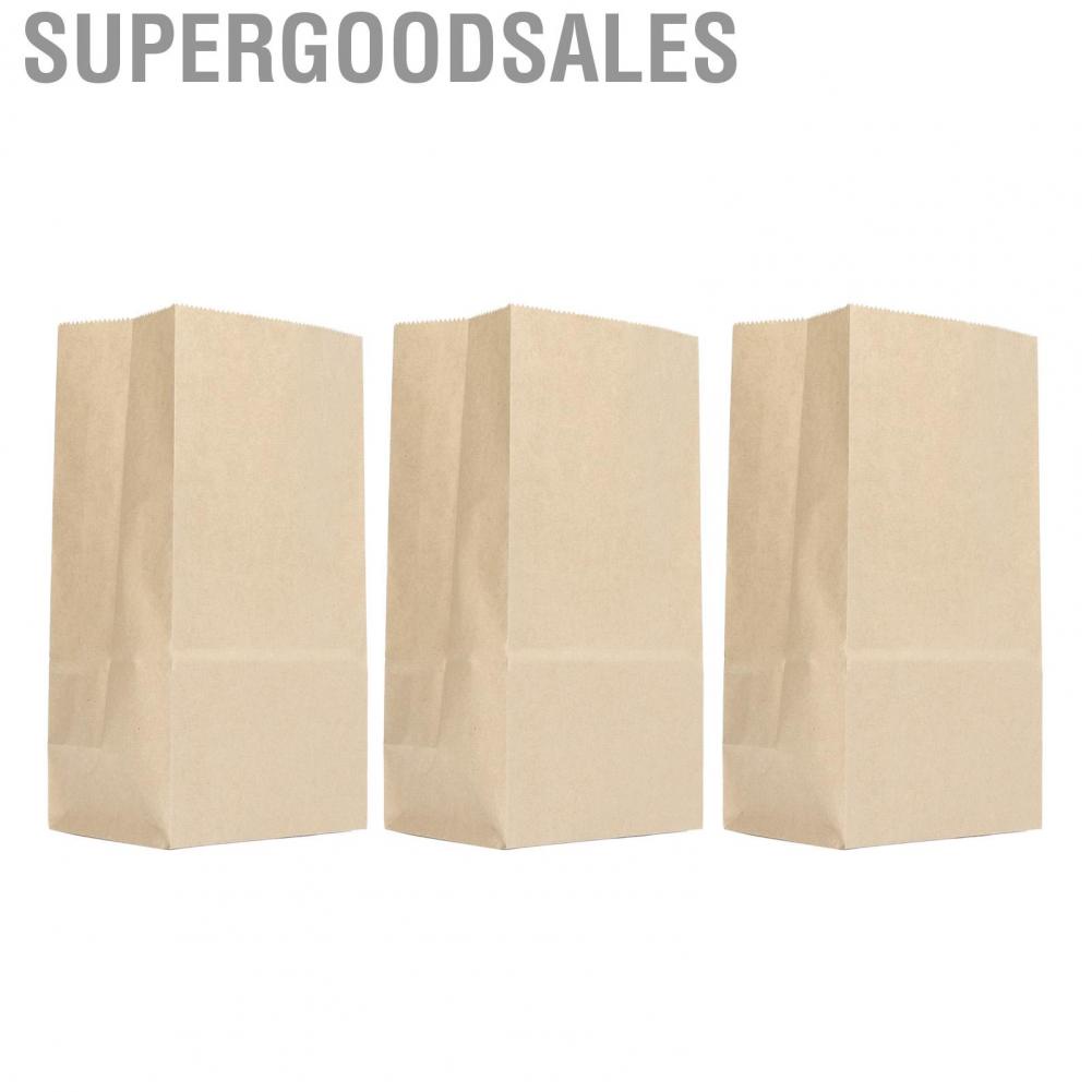 Supergoodsales 100Pcs Kraft Paper Bag  Grade Greaseproof Tear Resistant Disposable Brown Grocery