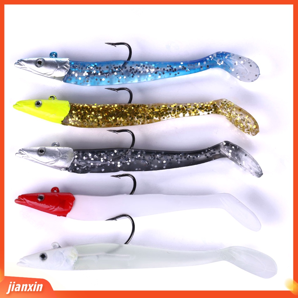 (In Stock) 11 cm /19g Umpan Lembut Simulasi Jig Kepala T Ekor Tajam Kait Tunggal Mencegah Lolos Universal Buatan Umpan Luar Memancing Memikat Perlengkapan Memancing