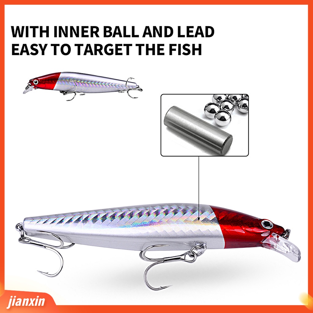 (In Stock) 10.5cm /19g Umpan Pancing Realistis Simulasi 3D Fisheyes Kait Tajam Warna Cerah Lempar Panjang Angling Ikan Kecil Universal Tenggelam Umpan Keras Troli Wobblers Untuk Outdoor