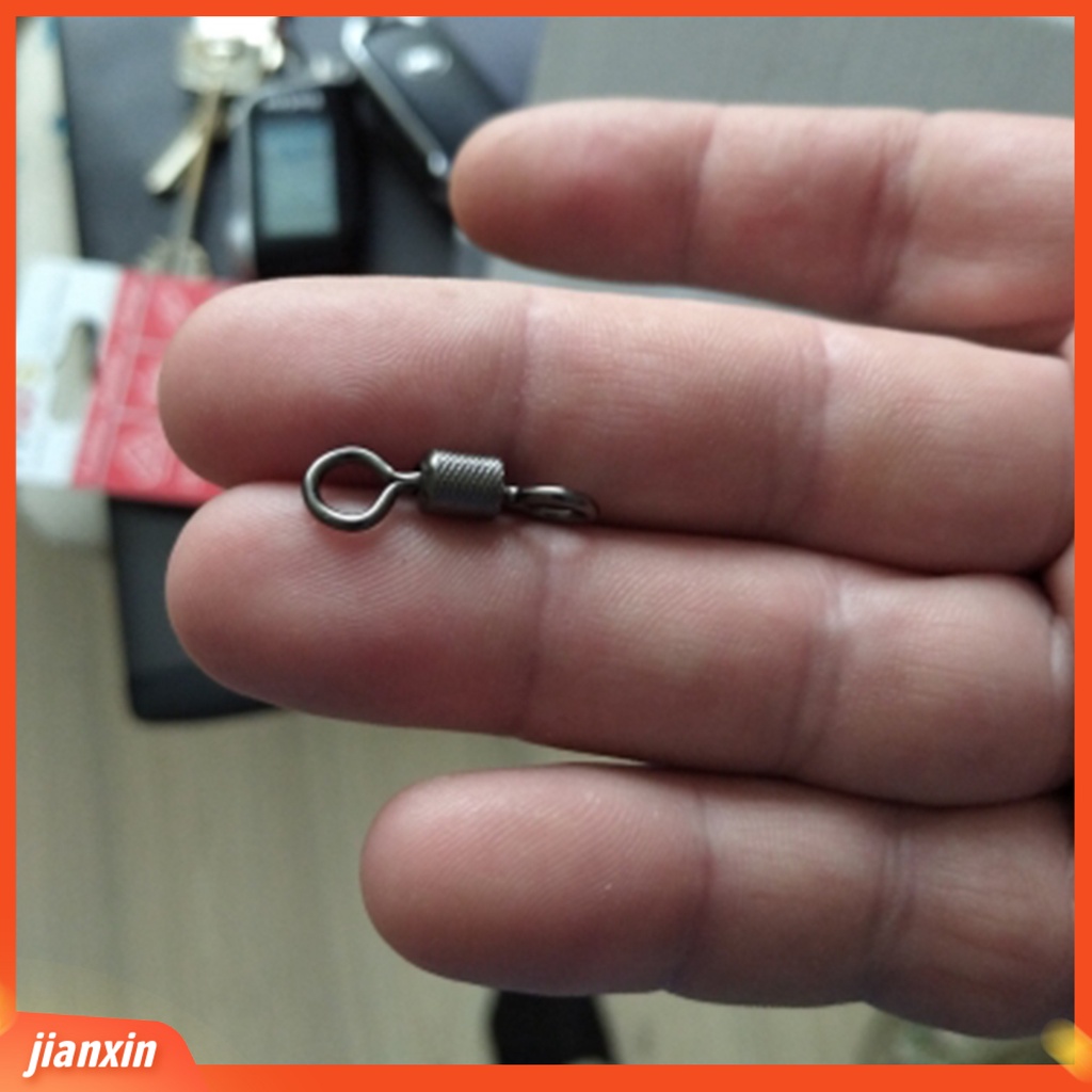 (In Stock) 50Pcs Barel Pancing Praktis Bantalan Aksesoris Tahan Korosi Kekerasan Tinggi Rolling Swivel Ring Untuk Outdoor