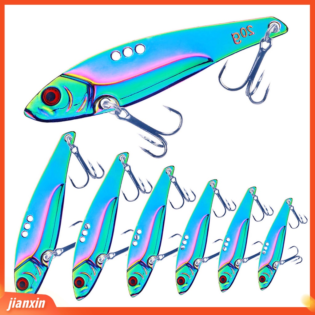 (In Stock) Umpan Pancing Tajam Kait Ganda Simulasi 3D Fisheye Profesional Sudut Memancing Warna-Warni Air Asin Bass Memancing VIB Umpan Logam Umpan Keras Fishing Tackle